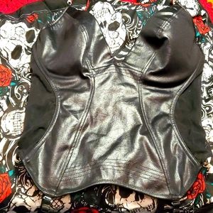 Black 38 ( large) corset that can be worn as a top.